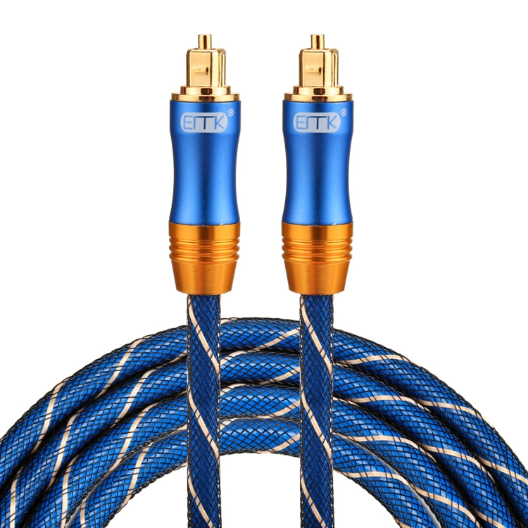 EMK LSYJ-A Câble Audio Optique Numérique Toslink Mâle à Mâle Tête Métallique Plaquée Or 2m OD6.0mm, Longueur : 2m