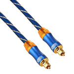 EMK LSYJ-A Câble Audio Optique Numérique Toslink Mâle à Mâle Tête Métallique Plaquée Or 2m OD6.0mm, Longueur : 2m