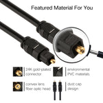 EMK Câble Audio Optique Numérique Toslink Mâle à Mâle 2m OD4.0mm, Longueur : 2m