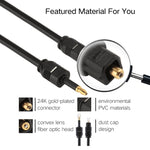 Câble audio optique numérique Toslink mâle à mini Toslink mâle 3,5 mm EMK 1m OD4.0mm, longueur : 1m