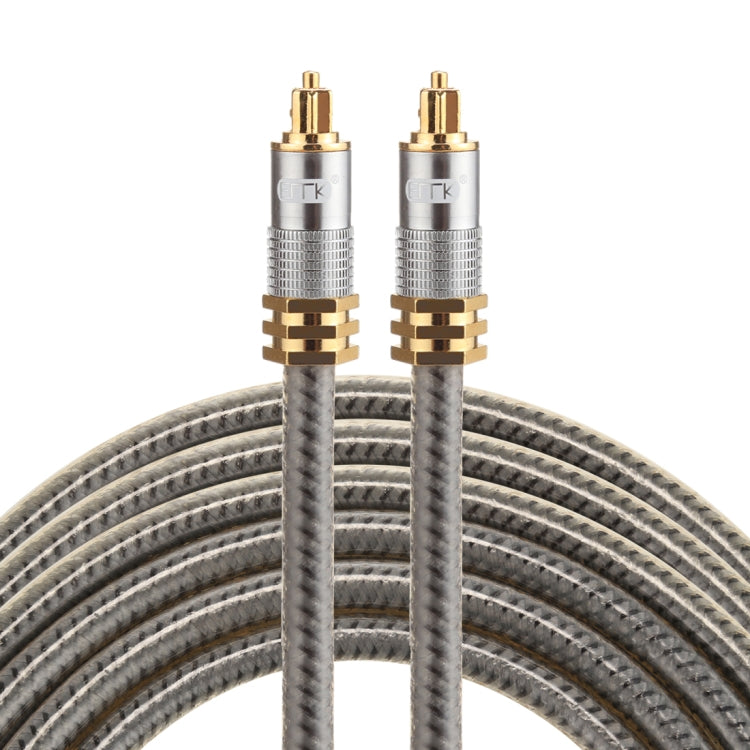 Câble audio optique numérique Toslink mâle à mâle EMK YL-A 3m OD8.0mm avec tête en métal plaquée or, longueur : 3m