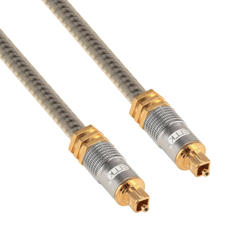 Câble audio optique numérique Toslink mâle à mâle EMK YL-A 3m OD8.0mm avec tête en métal plaquée or, longueur : 3m