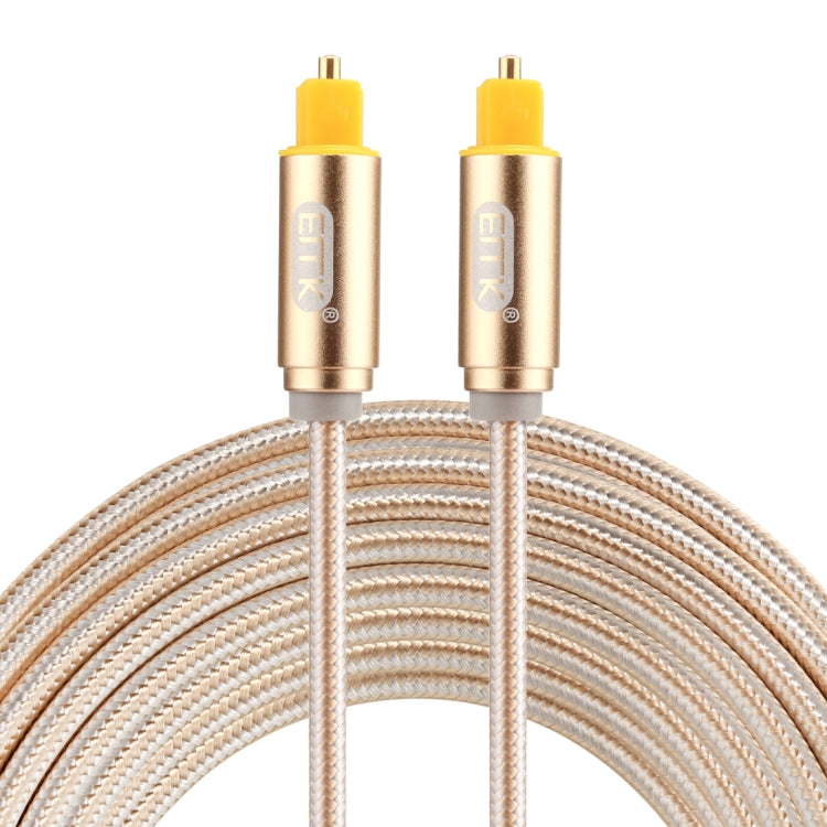 Câble audio optique numérique Toslink mâle à mâle EMK 3m OD4.0mm avec tête en métal plaquée or et ligne tressée, longueur : 3m