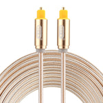 Câble audio optique numérique Toslink mâle à mâle EMK 3m OD4.0mm avec tête en métal plaquée or et ligne tressée, longueur : 3m