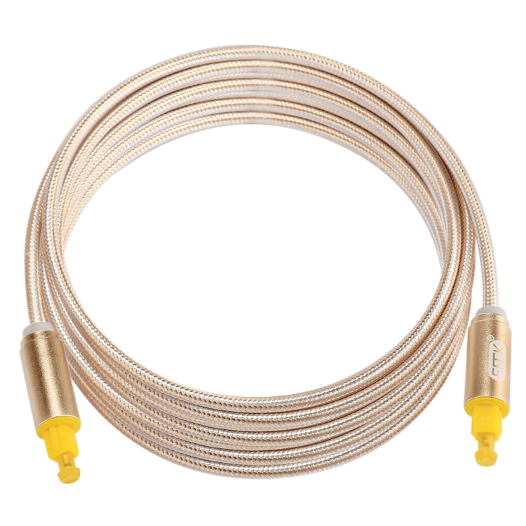 Câble audio optique numérique Toslink mâle à mâle EMK 3m OD4.0mm avec tête en métal plaquée or et ligne tressée, longueur : 3m