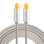 Câble audio optique numérique Toslink mâle à mâle EMK 3m OD4.0mm avec tête en métal plaquée or et ligne tressée, longueur : 3m