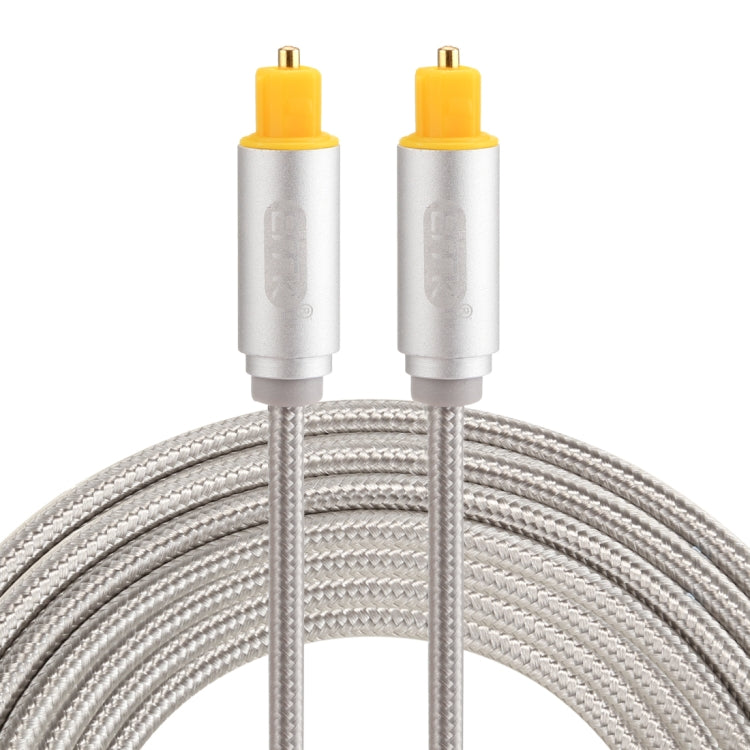 Câble audio optique numérique Toslink mâle à mâle EMK 3m OD4.0mm avec tête en métal plaquée or et ligne tressée, longueur : 3m