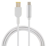 Câble de charge d'alimentation pour ordinateur portable USB-C / Type-C vers grand carré mâle pour Lenovo, longueur du câble : environ 1,5m