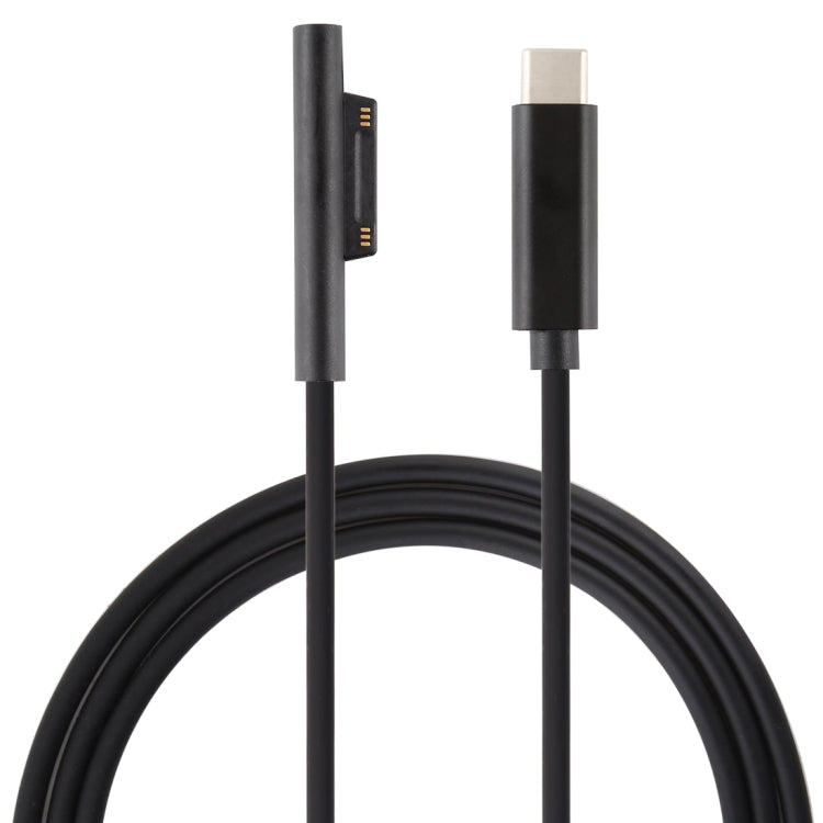Câble de charge d'alimentation pour ordinateur portable USB-C / Type-C vers 6 broches magnétique mâle pour Microsoft Surface Pro 7 / 6 / 5, longueur du câble : environ 1,5m, pour Microsoft Surface Pro 7 / 6 / 5