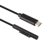 Câble de charge d'alimentation pour ordinateur portable USB-C / Type-C vers 6 broches magnétique mâle pour Microsoft Surface Pro 7 / 6 / 5, longueur du câble : environ 1,5m, pour Microsoft Surface Pro 7 / 6 / 5