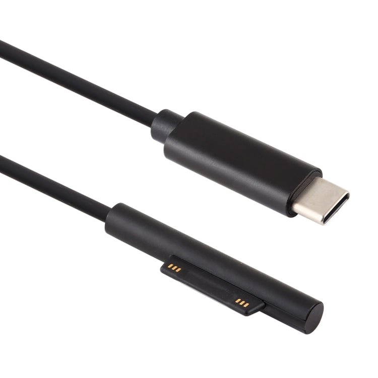 Câble de charge d'alimentation pour ordinateur portable USB-C / Type-C vers 6 broches magnétique mâle pour Microsoft Surface Pro 7 / 6 / 5, longueur du câble : environ 1,5m, pour Microsoft Surface Pro 7 / 6 / 5