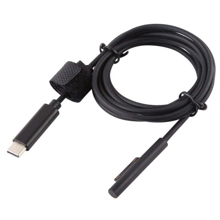 Câble de charge d'alimentation pour ordinateur portable USB-C / Type-C vers 6 broches magnétique mâle pour Microsoft Surface Pro 7 / 6 / 5, longueur du câble : environ 1,5m, pour Microsoft Surface Pro 7 / 6 / 5