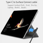 Câble de charge d'alimentation pour ordinateur portable USB-C / Type-C vers 6 broches magnétique mâle pour Microsoft Surface Pro 7 / 6 / 5, longueur du câble : environ 1,5m, pour Microsoft Surface Pro 7 / 6 / 5