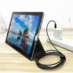 Câble de charge d'alimentation pour ordinateur portable USB-C / Type-C vers 6 broches magnétique mâle pour Microsoft Surface Pro 7 / 6 / 5, longueur du câble : environ 1,5m, pour Microsoft Surface Pro 7 / 6 / 5