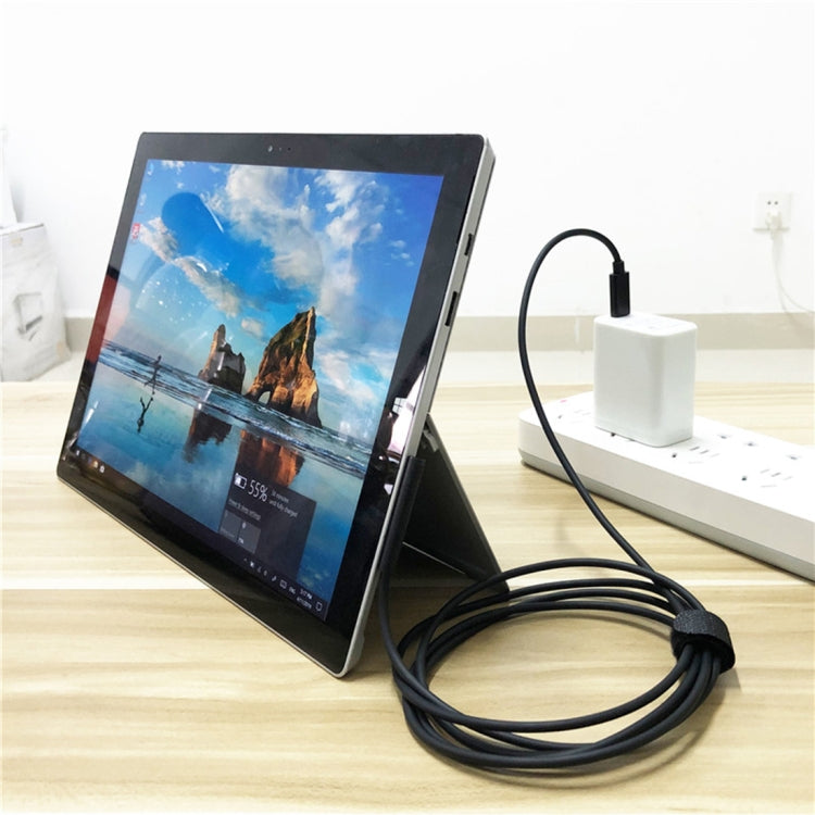 Câble de charge d'alimentation pour ordinateur portable USB-C / Type-C vers 6 broches magnétique mâle pour Microsoft Surface Pro 7 / 6 / 5, longueur du câble : environ 1,5m, pour Microsoft Surface Pro 7 / 6 / 5