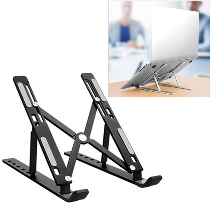 Support d'extension de hauteur pour ordinateur portable en alliage d'aluminium Support pliable pour dissipation de la chaleur, Taille: 24x16.5x5.5cm