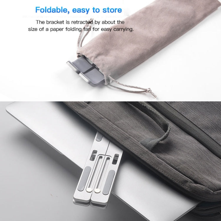 Support d'extension de hauteur pour ordinateur portable en alliage d'aluminium Support pliable pour dissipation de la chaleur, Taille: 24x16.5x5.5cm