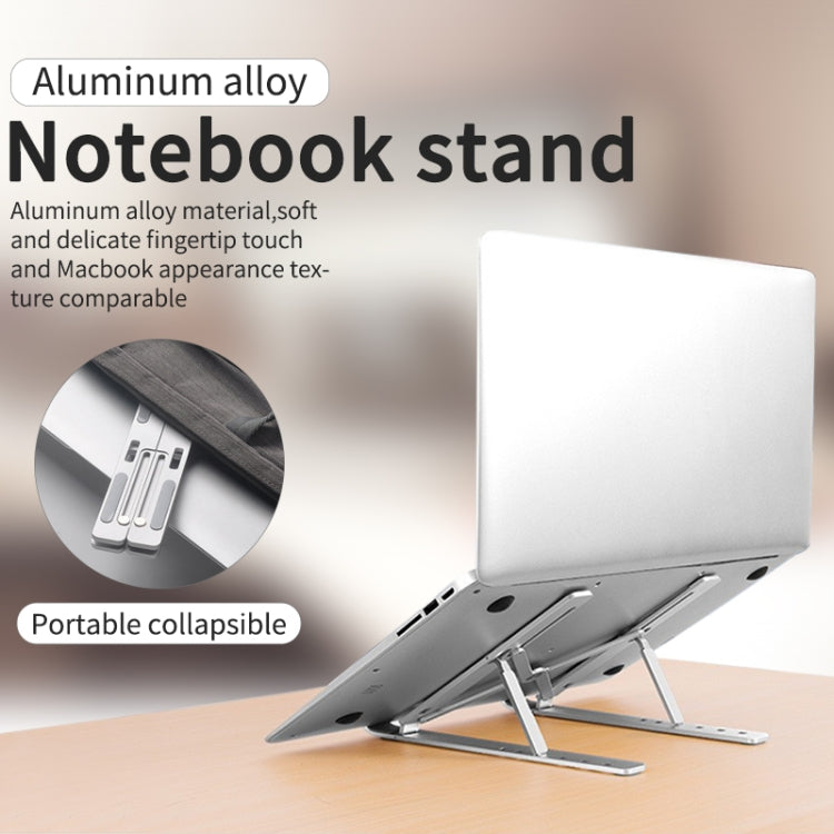 Support d'extension de hauteur pour ordinateur portable en alliage d'aluminium Support pliable pour dissipation de la chaleur, Taille: 24x16.5x5.5cm