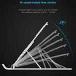 Support d'extension de hauteur pour ordinateur portable en alliage d'aluminium Support pliable pour dissipation de la chaleur, Taille: 24x16.5x5.5cm