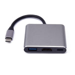 Convertisseur V125 USB-C / Type-C Mâle vers PD + HDMI + USB 3.0 Femelle 3 en 1, 3 en 1