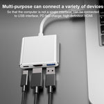 Convertisseur V125 USB-C / Type-C Mâle vers PD + HDMI + USB 3.0 Femelle 3 en 1, 3 en 1