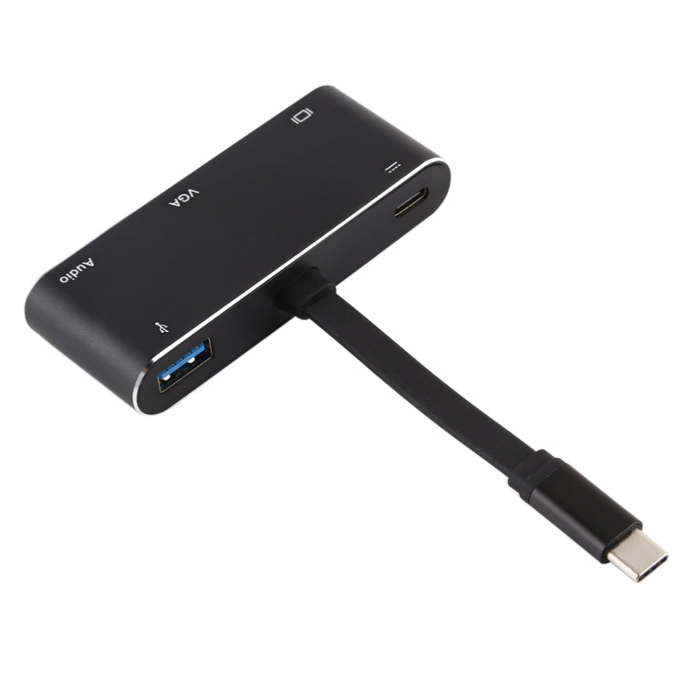 Convertisseur V126 USB-C / Type-C Mâle vers PD + HDMI + VGA + Audio + USB 3.0 Femelle 5 en 1, 5 en 1