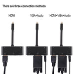 Convertisseur V126 USB-C / Type-C Mâle vers PD + HDMI + VGA + Audio + USB 3.0 Femelle 5 en 1, 5 en 1
