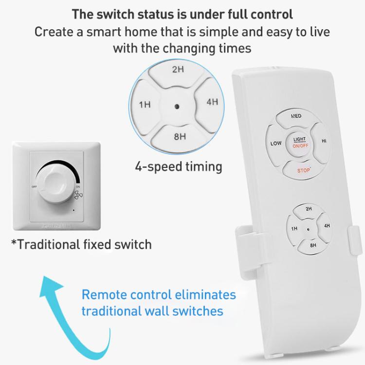Kit de télécommande universelle pour ventilateur de plafond avec lampe, 85-265V, minuterie, interrupteur sans fil, réglage de la vitesse du vent, émetteur-récepteur