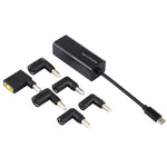 Adaptateur secteur pour ordinateur portable 65W USB-C / Type-C convertisseur vers adaptateur secteur 6 en 1