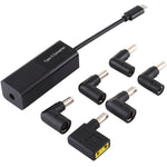 Adaptateur secteur pour ordinateur portable 65W USB-C / Type-C convertisseur vers adaptateur secteur 6 en 1