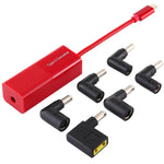 Adaptateur secteur pour ordinateur portable 65W USB-C / Type-C convertisseur vers adaptateur secteur 6 en 1