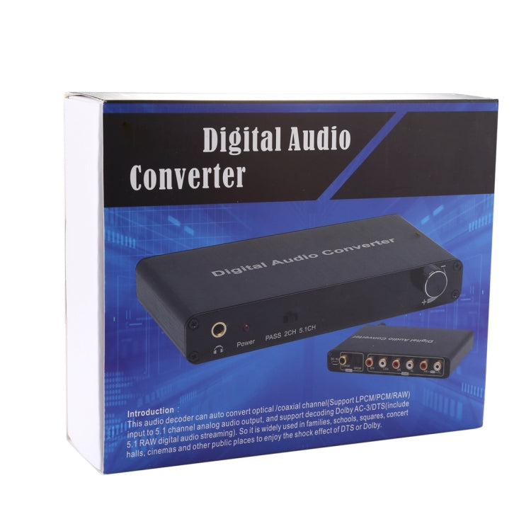 Décodeur audio numérique 2 canaux avec convertisseur optique Toslink SPDIF coaxial pour home cinéma / PS4 / PS3 / XBOX360, support du contrôle du volume, AC-3, DTS