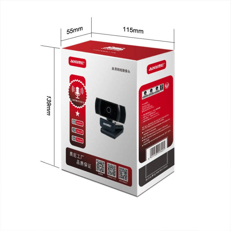 Aoni A20 Caméra Web IPTV Full HD 1080P avec microphone pour téléconférence, enseignement et diffusion en direct, A20