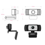 Aoni C33 Beauté FHD 1080P IPTV WebCam Caméra d'ordinateur pour téléconférence, enseignement, diffusion en direct avec microphone, Plug and Play sans pilote, C33