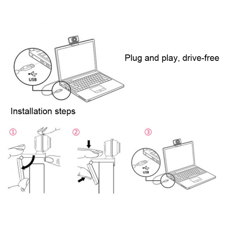 Aoni C33 Beauté FHD 1080P IPTV WebCam Caméra d'ordinateur pour téléconférence, enseignement, diffusion en direct avec microphone, Plug and Play sans pilote, C33