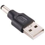 10 pièces connecteur d'alimentation DC mâle 5,5 x 2,1 mm vers USB 2.0 mâle, 5,5 x 2,1 mm
