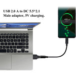 10 pièces connecteur d'alimentation DC mâle 5,5 x 2,1 mm vers USB 2.0 mâle, 5,5 x 2,1 mm