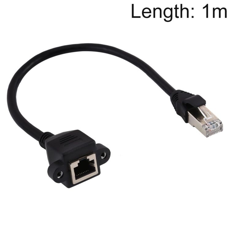 Câble d'extension à verrouillage par vis pour panneau réseau CAT6E RJ45 femelle vers mâle, longueur : 1 m