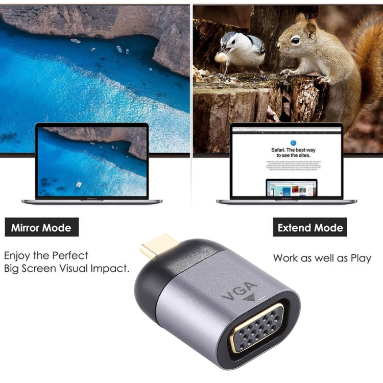 Adaptateur Type-C mâle vers VGA DB15P femelle