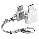Adaptateur métallique micro USB femelle vers USB-C / Type-C mâle + USB 2.0 femelle vers USB-C / Type-C mâle
