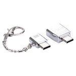 Adaptateur métallique micro USB femelle vers USB-C / Type-C mâle + USB 2.0 femelle vers USB-C / Type-C mâle