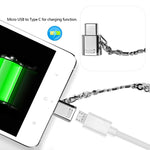 Adaptateur métallique micro USB femelle vers USB-C / Type-C mâle + USB 2.0 femelle vers USB-C / Type-C mâle