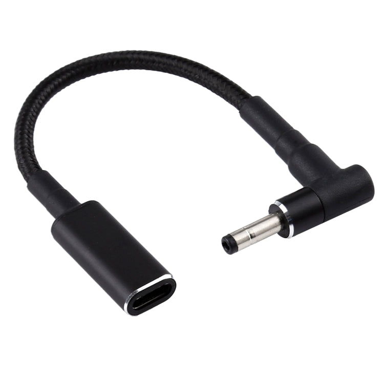 Câble tressé en nylon adaptateur PD 100W 18,5-20V 4,0 x 1,35 mm coudé vers USB-C / Type-C