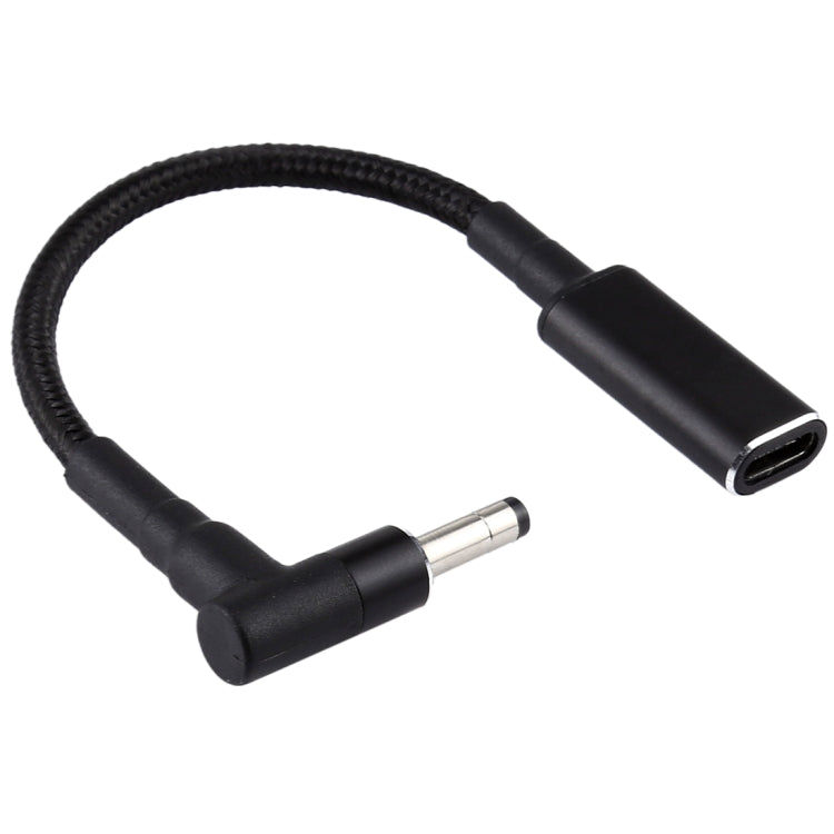 Câble tressé en nylon adaptateur PD 100W 18,5-20V 4,0 x 1,35 mm coudé vers USB-C / Type-C