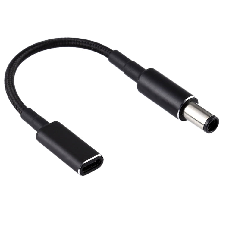 Câble tressé en nylon adaptateur PD 100W 18,5-20V 7,4 x 0,6 mm vers USB-C / Type-C pour HP, 7,4 x 0,6 mm