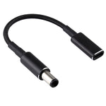 Câble tressé en nylon adaptateur PD 100W 18,5-20V 7,4 x 0,6 mm vers USB-C / Type-C pour HP, 7,4 x 0,6 mm