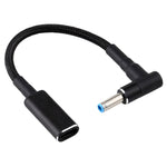 Adaptateur coudé PD 100W 18.5-20V 4.5 x 0.6mm vers USB-C / Type-C Câble tressé en nylon pour HP, 4.5 x 0.6mm