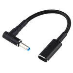 Adaptateur coudé PD 100W 18.5-20V 4.5 x 0.6mm vers USB-C / Type-C Câble tressé en nylon pour HP, 4.5 x 0.6mm