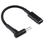 Adaptateur coudé PD 100W 18.5-20V 4.5 x 0.6mm vers USB-C / Type-C Câble tressé en nylon pour HP, 4.5 x 0.6mm