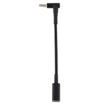 Adaptateur coudé PD 100W 18.5-20V 4.5 x 0.6mm vers USB-C / Type-C Câble tressé en nylon pour HP, 4.5 x 0.6mm